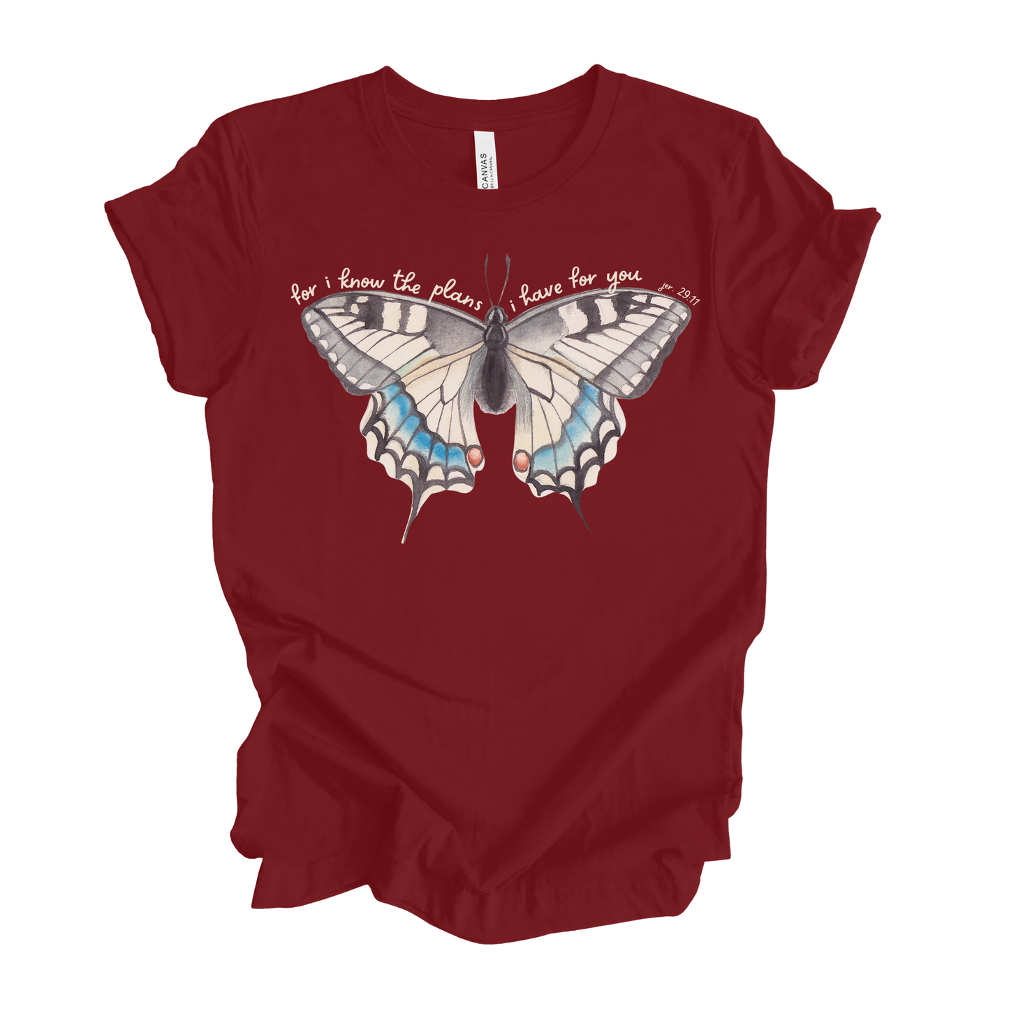 For I Know the Plans I have for you Jeremiah 29:11 Butterfly T-Shirt
