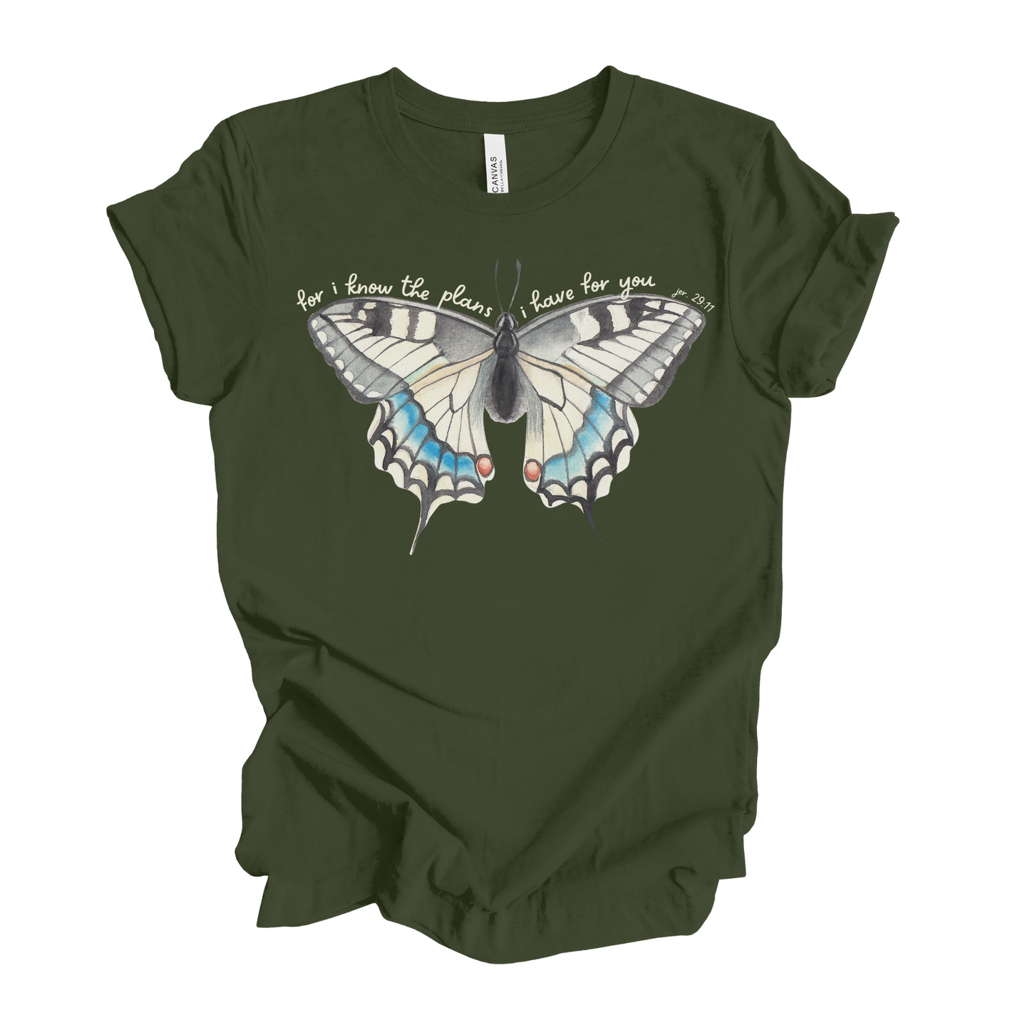 For I Know the Plans I have for you Jeremiah 29:11 Butterfly T-Shirt