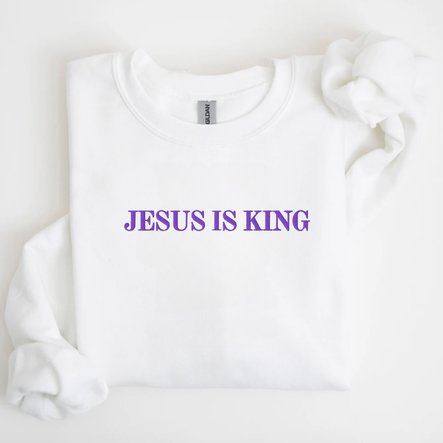 Jesus is King Embroidered Sweatshirt