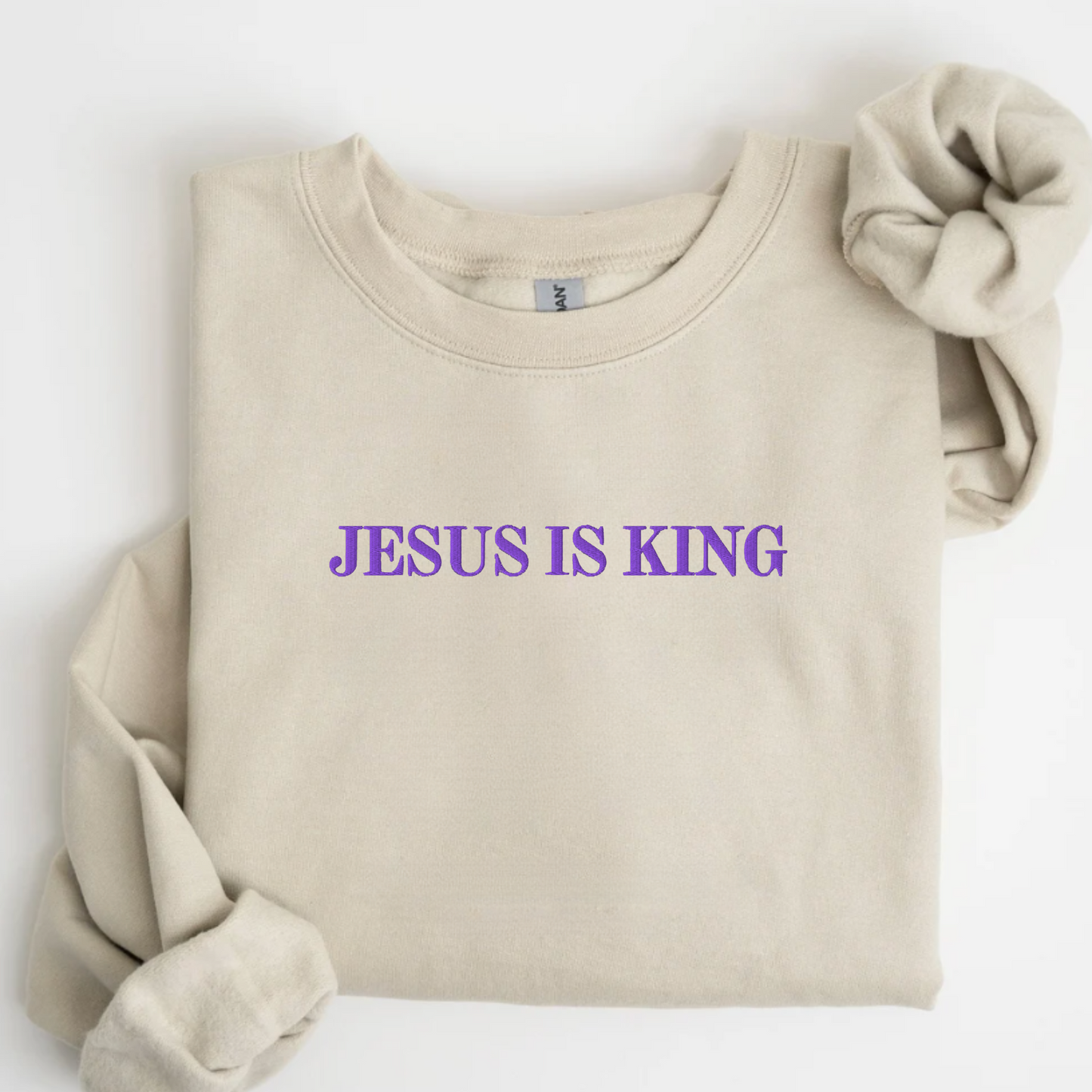 Jesus is King Embroidered Sweatshirt