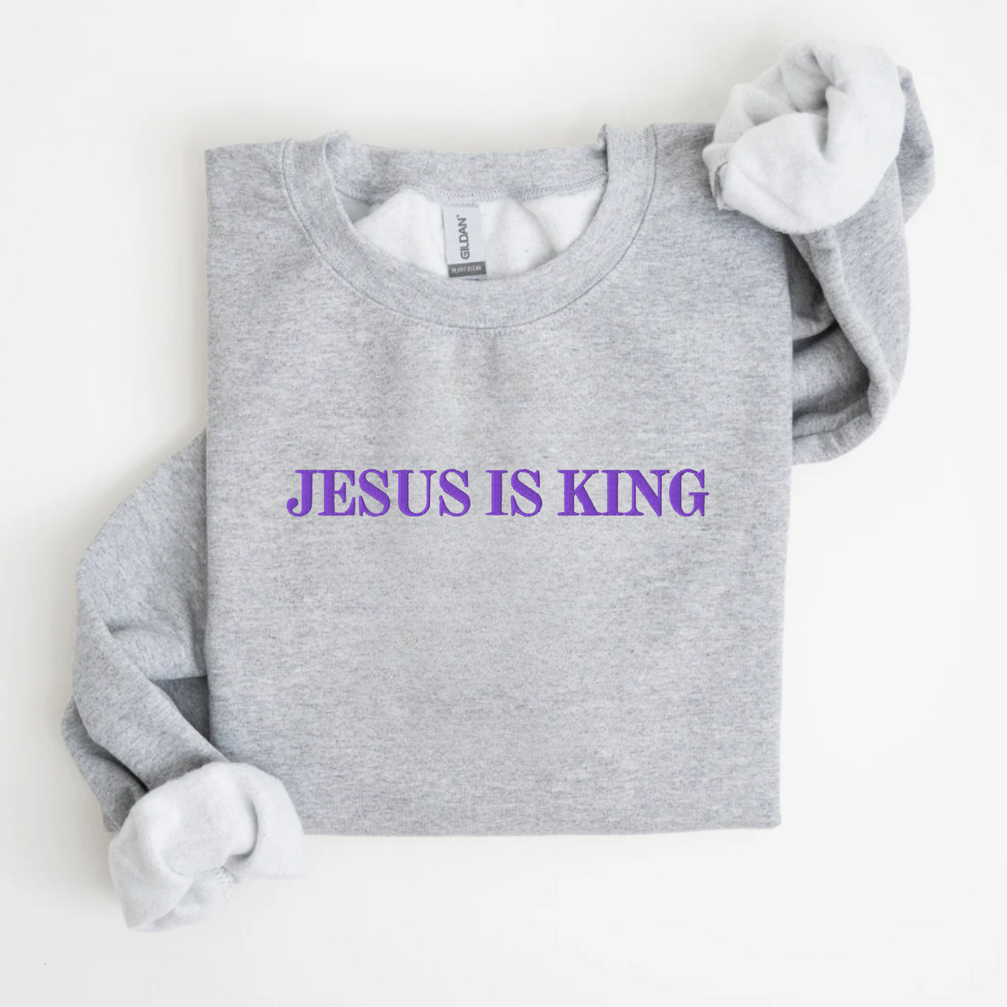 Jesus is King Embroidered Sweatshirt