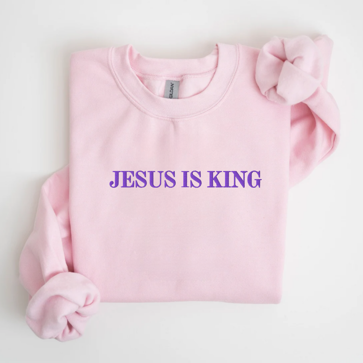 Jesus is King Embroidered Sweatshirt