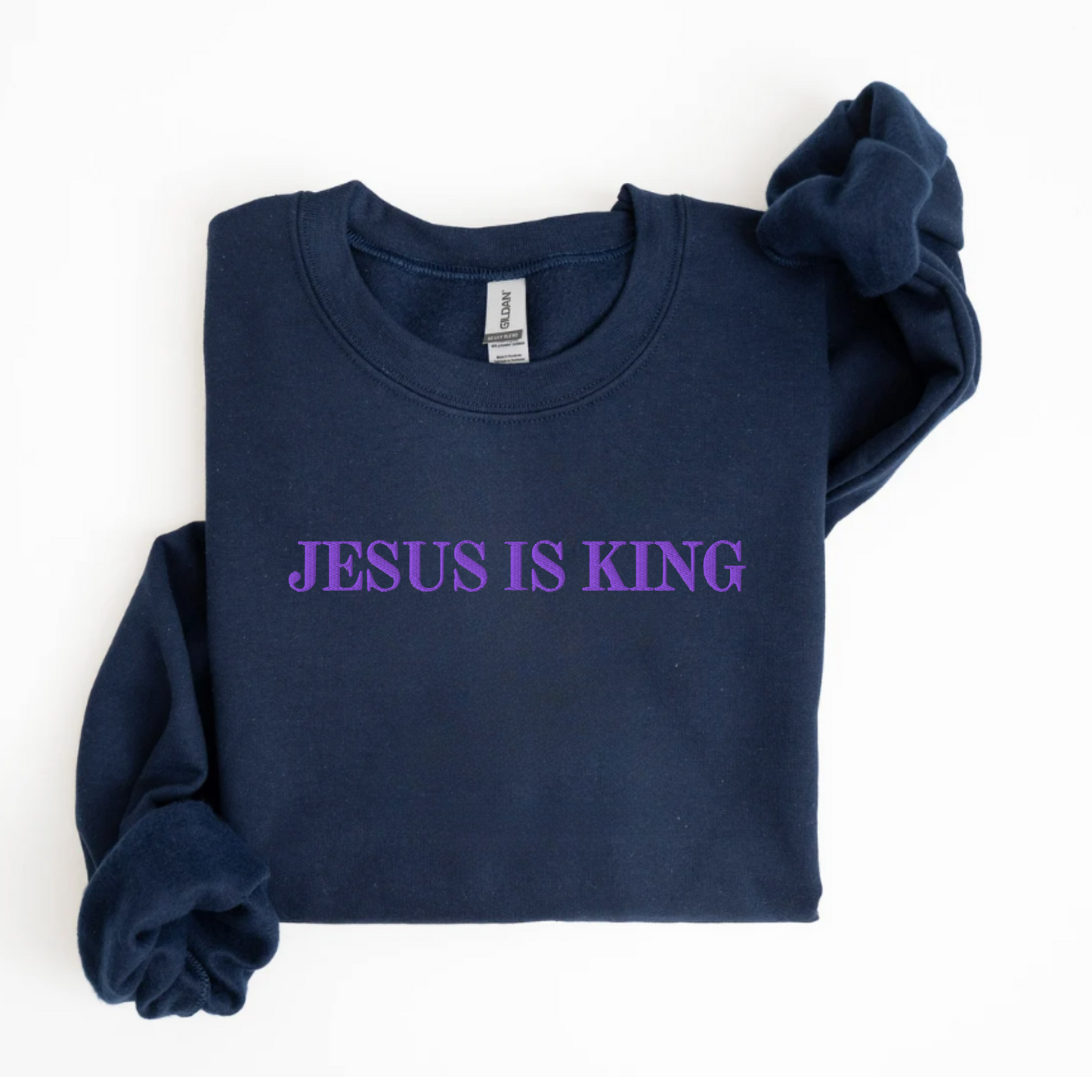 Jesus is King Embroidered Sweatshirt