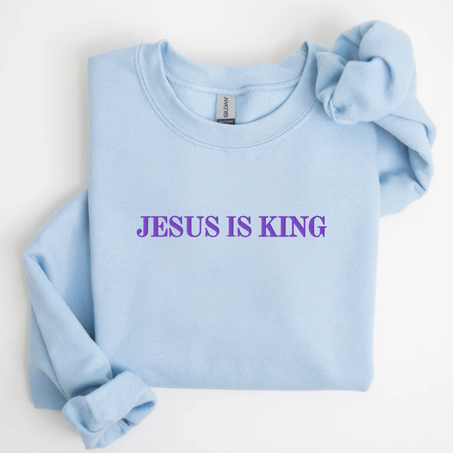 Jesus is King Embroidered Sweatshirt