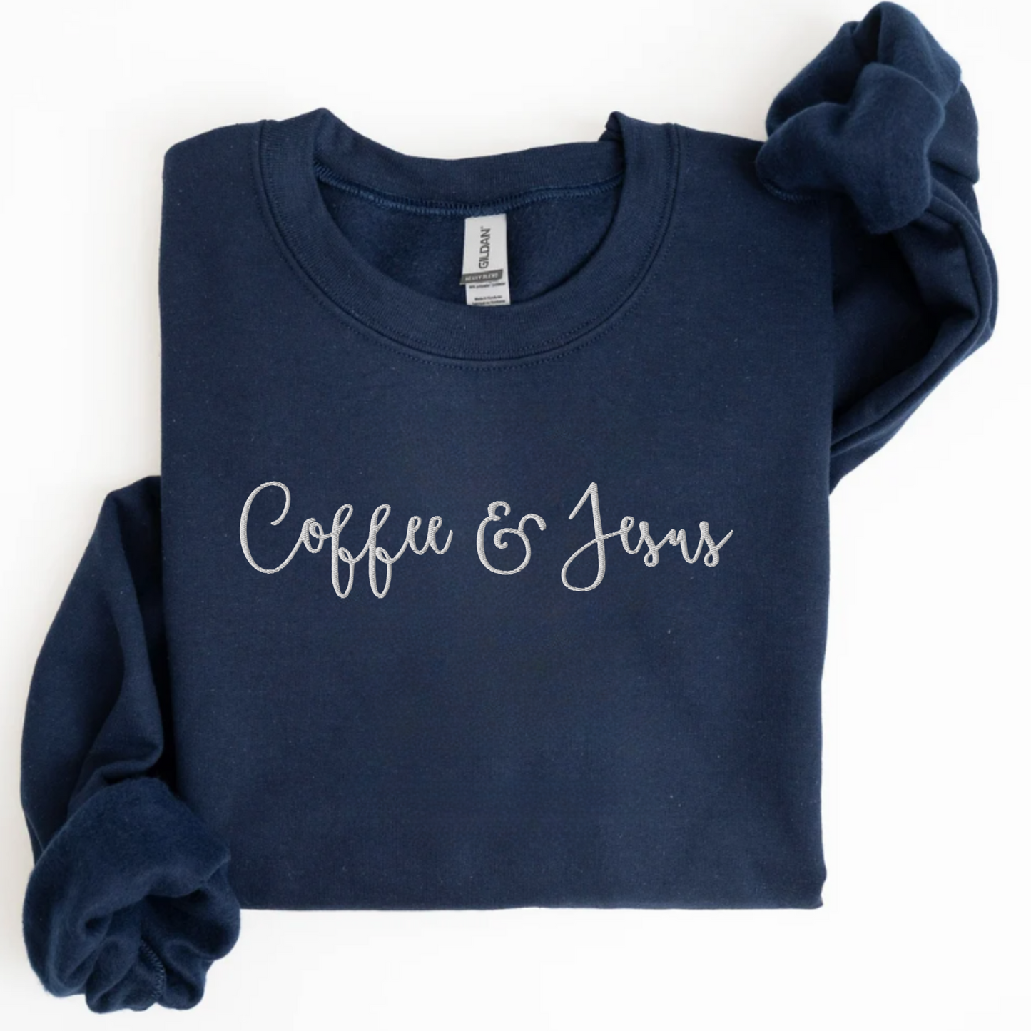 Coffee and Jesus Embroidered Sweatshirt
