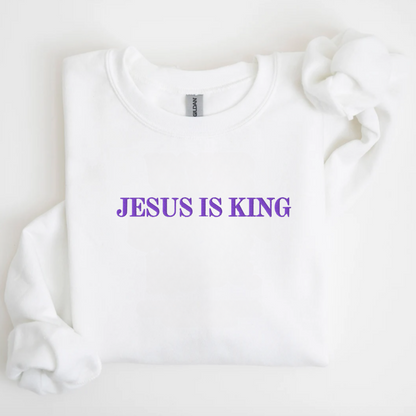 Jesus is King Embroidered Sweatshirt