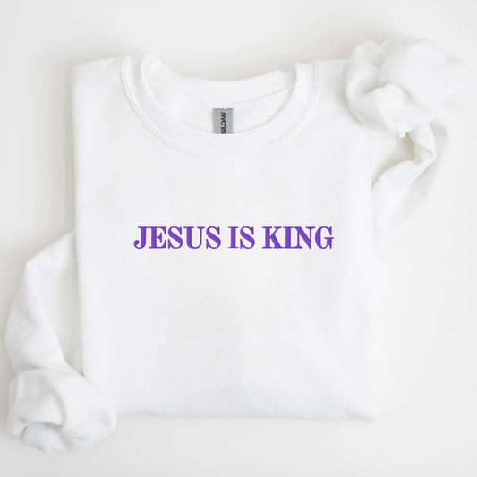 Jesus is King Embroidered Sweatshirt