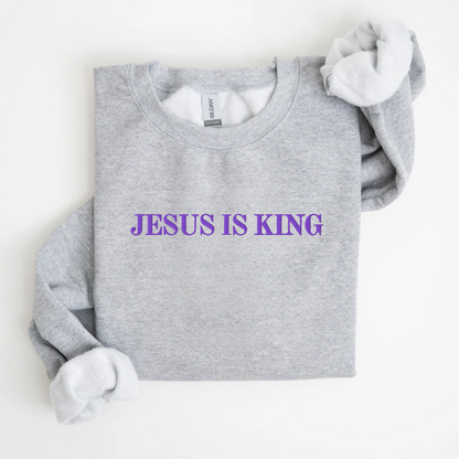 Jesus is King Embroidered Sweatshirt