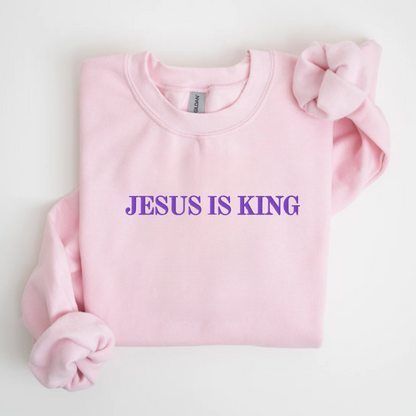 Jesus is King Embroidered Sweatshirt